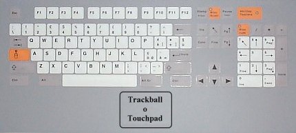 Foto Tastiera estesa con spazio per trackball